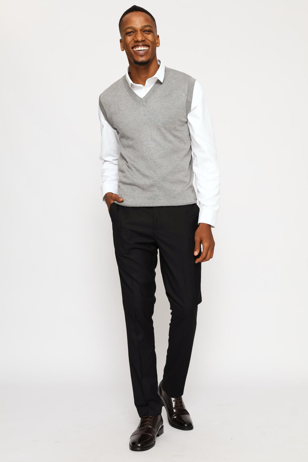 Signature Regular Knit Vest - Grey