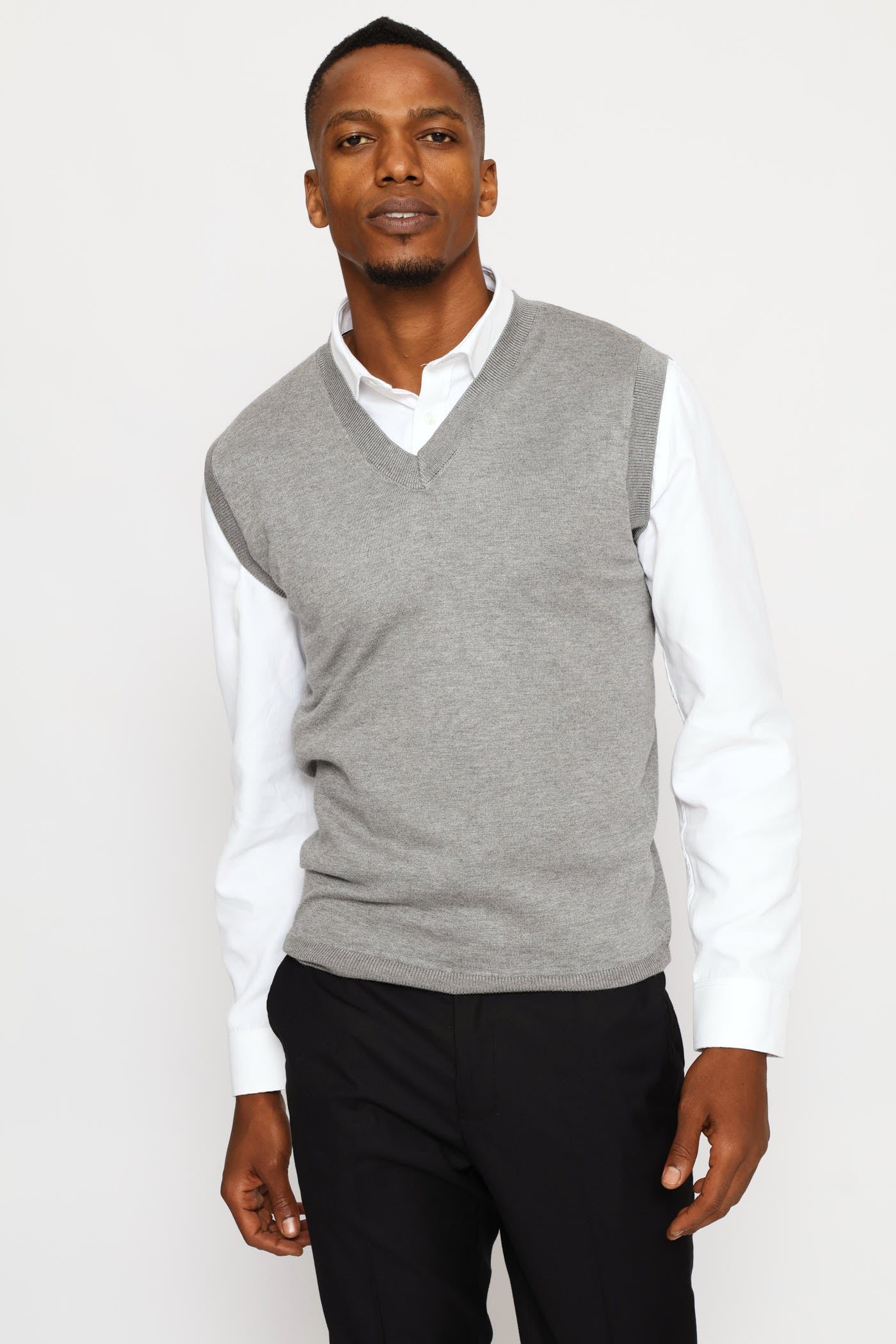 Mens Signature Regular Knit Vest - Grey – Edgars