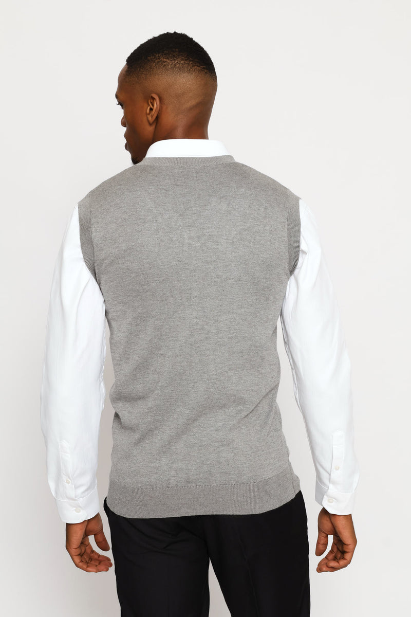 Signature Regular Knit Vest - Grey