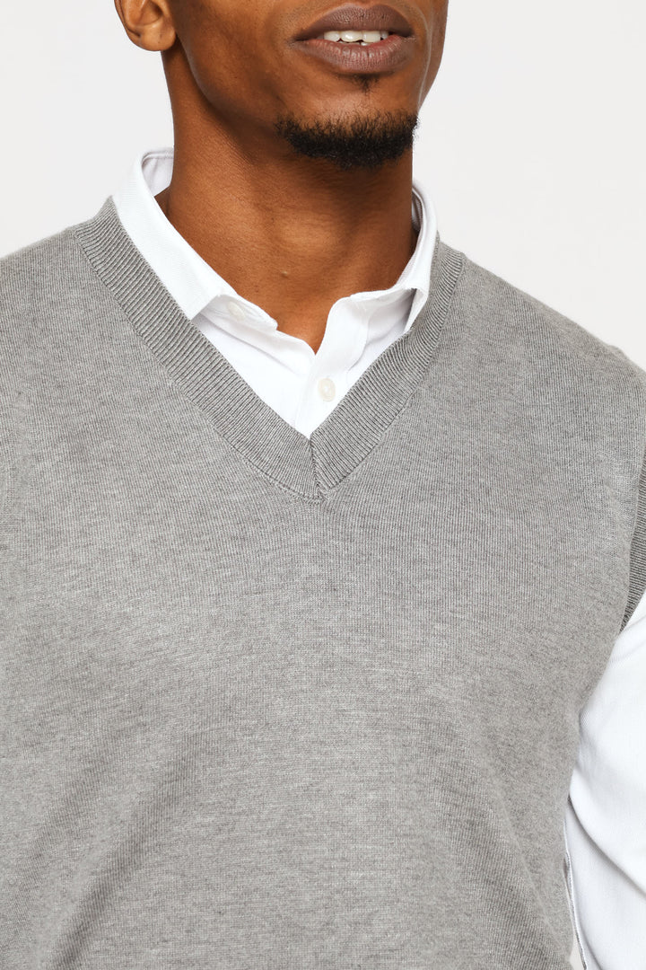 Signature Regular Knit Vest - Grey