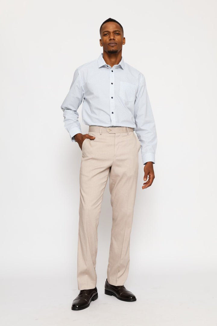 Regular Triangle & Spot Printed Shirt - White/Blue