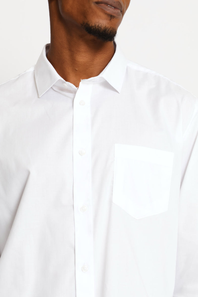Regular Tonal Textured Long Sleeve Shirt - White