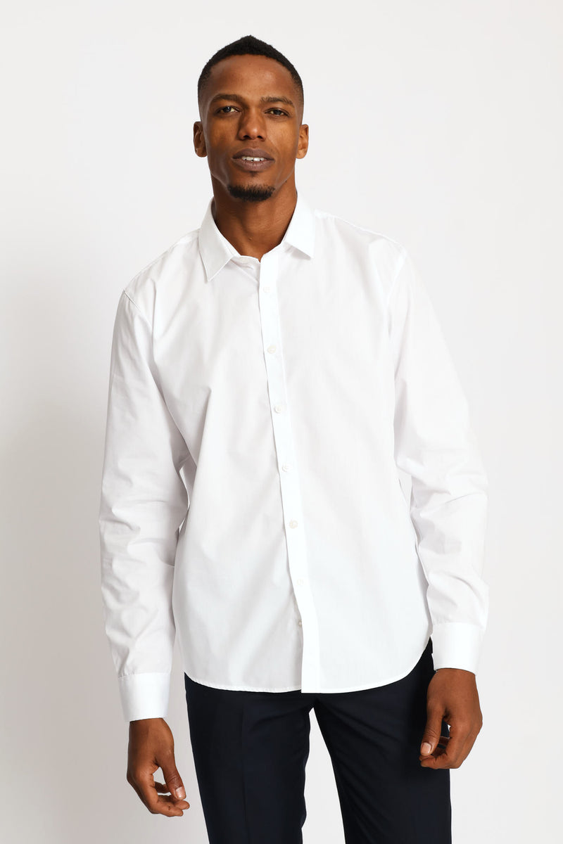 Slim Easy Care Long Shirt - White