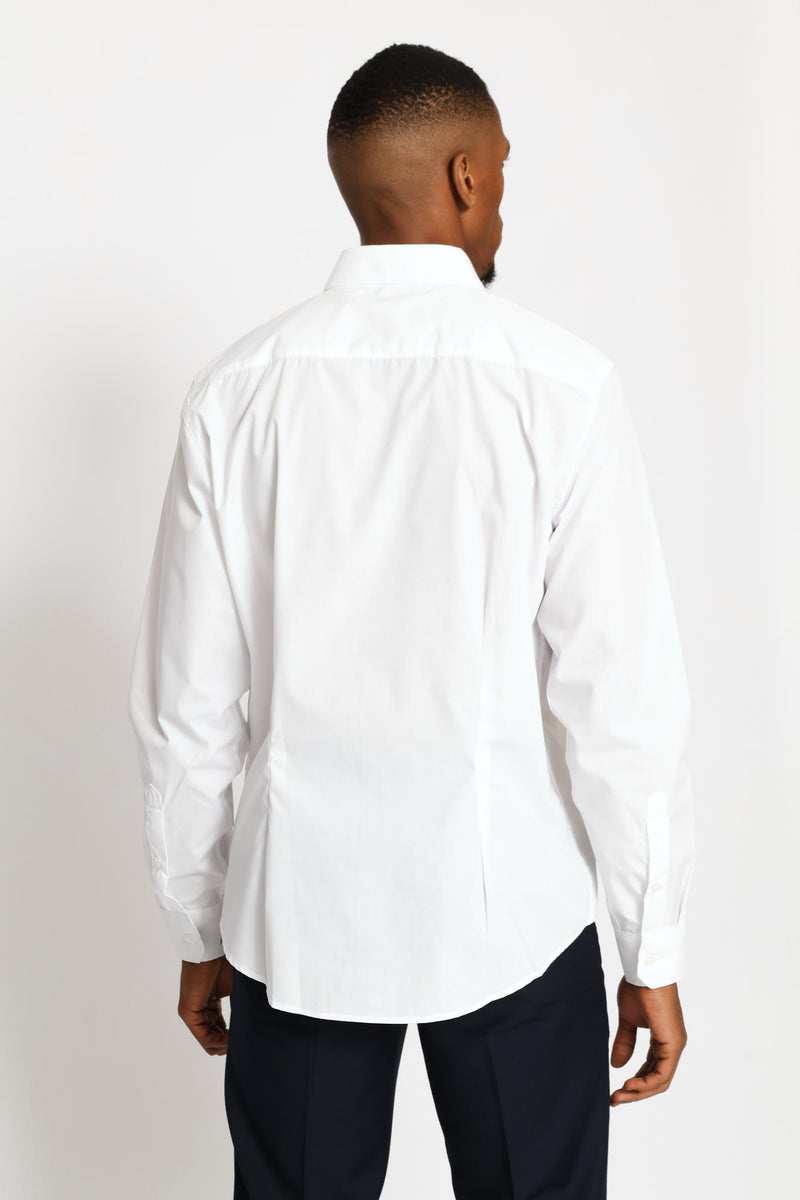 Slim Easy Care Long Shirt - White
