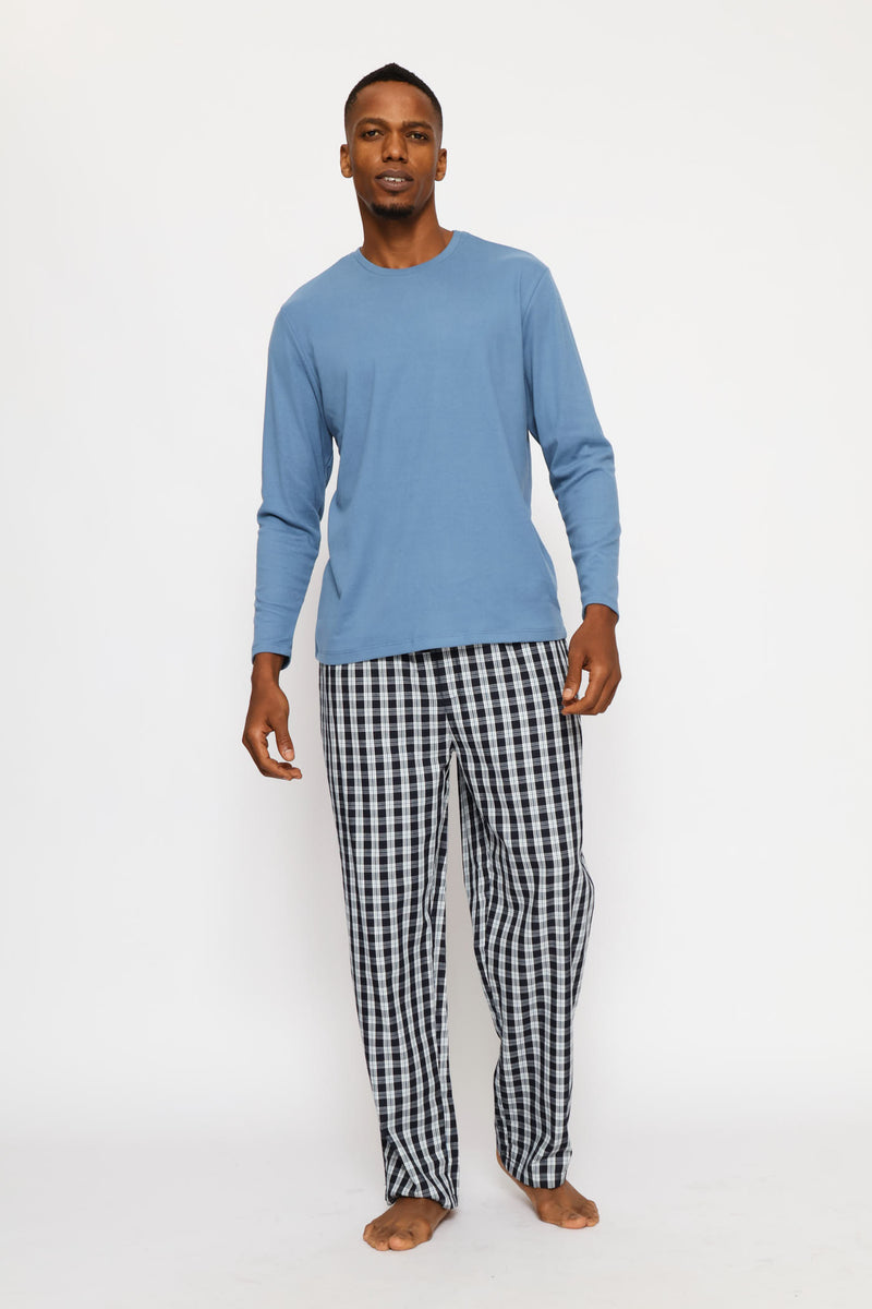 Check Woven Pants - Blue