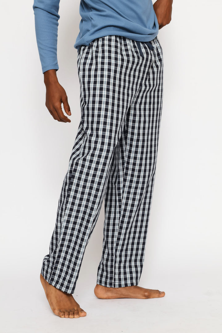 Check Woven Pants - Blue