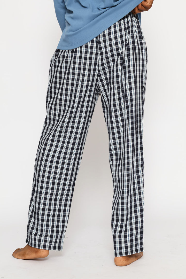 Check Woven Pants - Blue