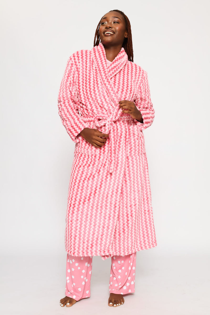 Chevron Stripe Gown - Pink