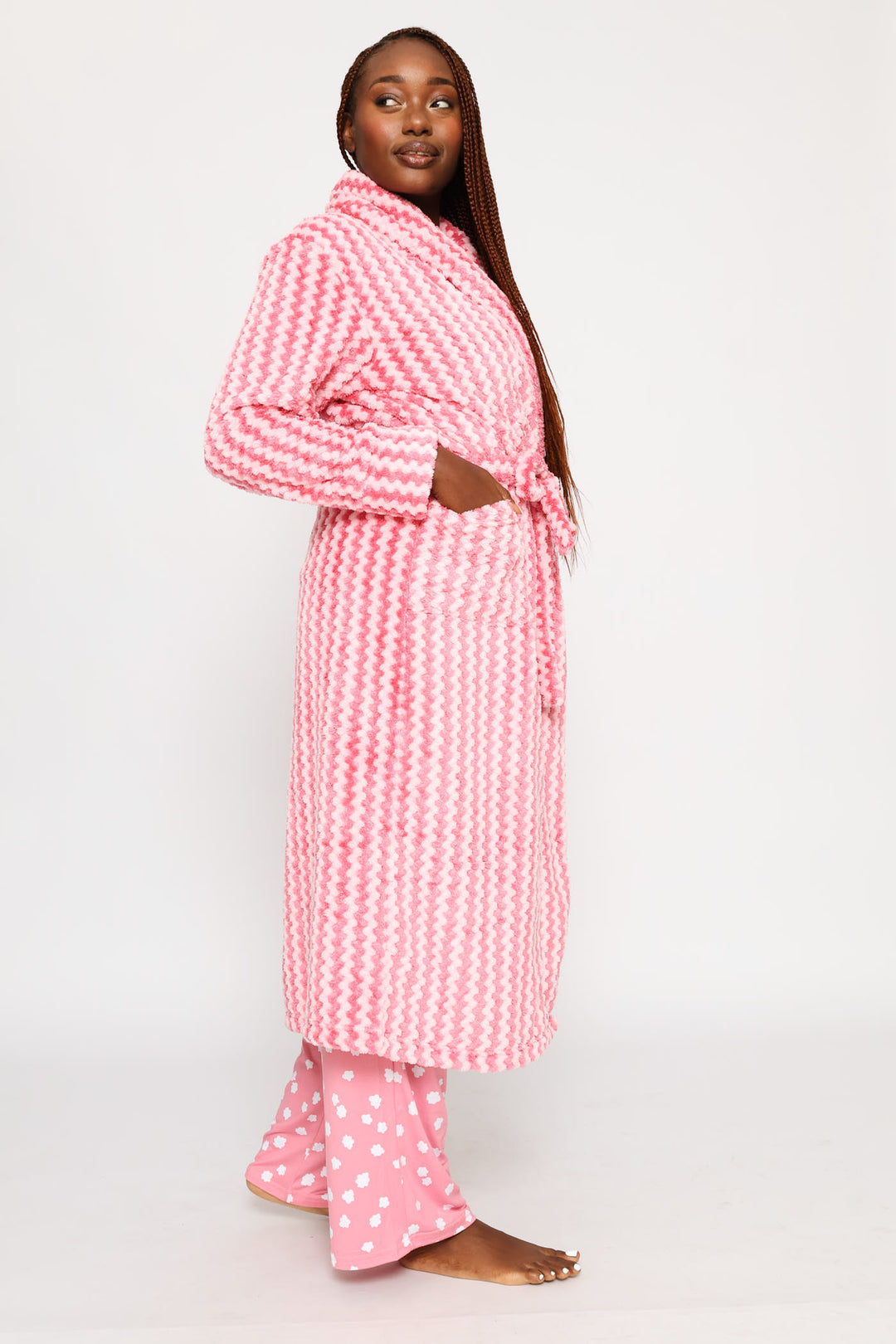 Chevron Stripe Gown - Pink