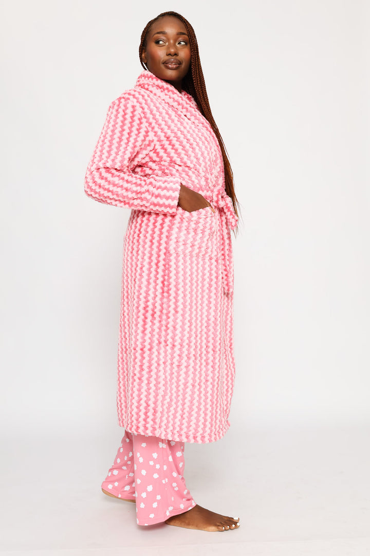 Chevron Stripe Gown - Pink
