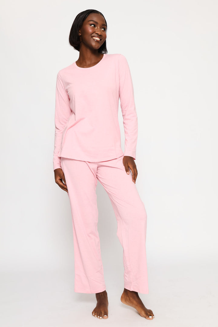 Long Sleeve Spot Knit Tee - Pink