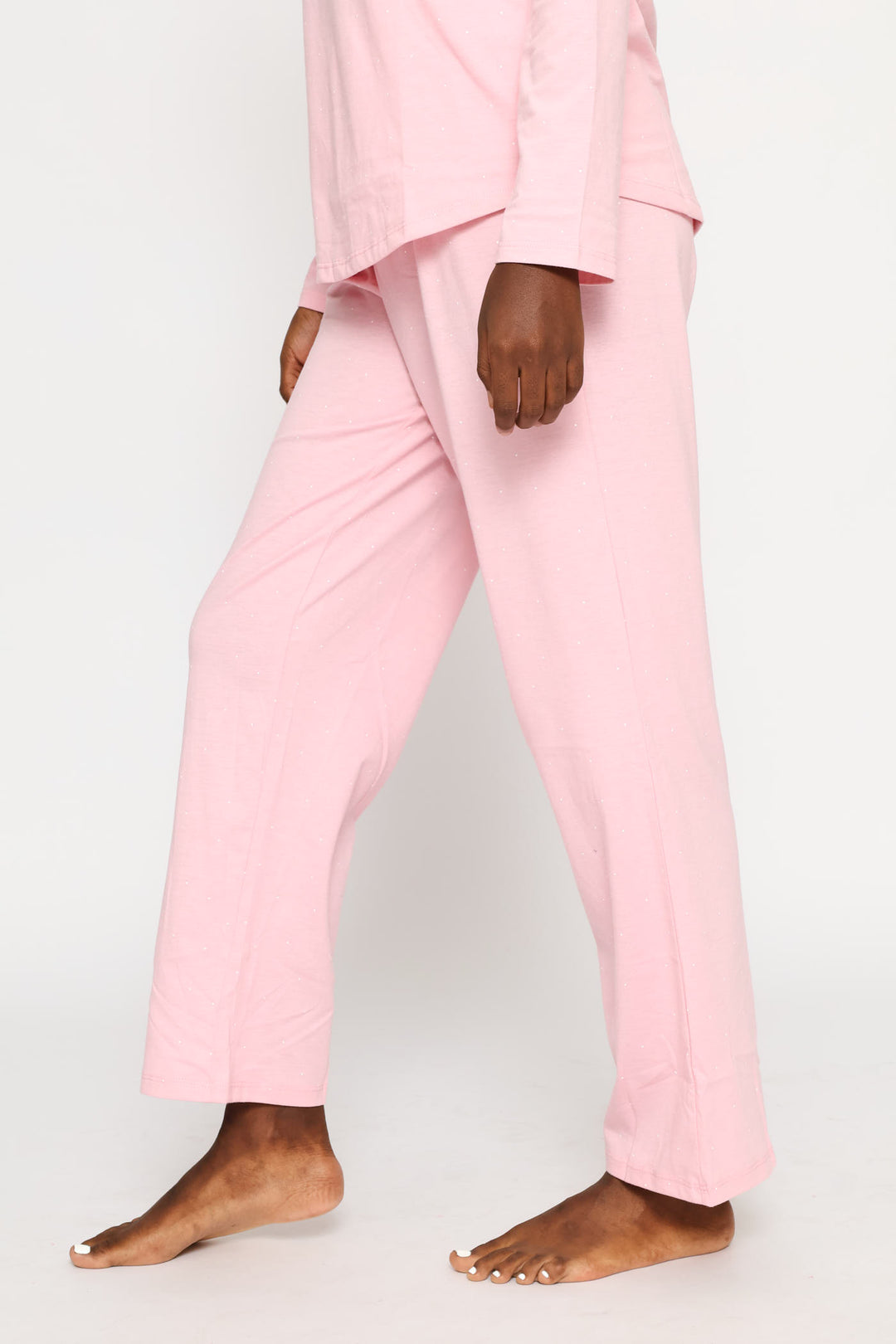 Spot Knit Straight Leg Pant - Pink