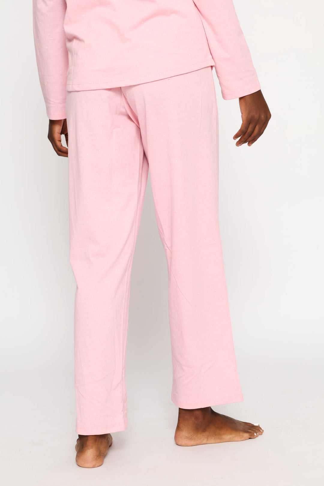 Spot Knit Straight Leg Pant - Pink