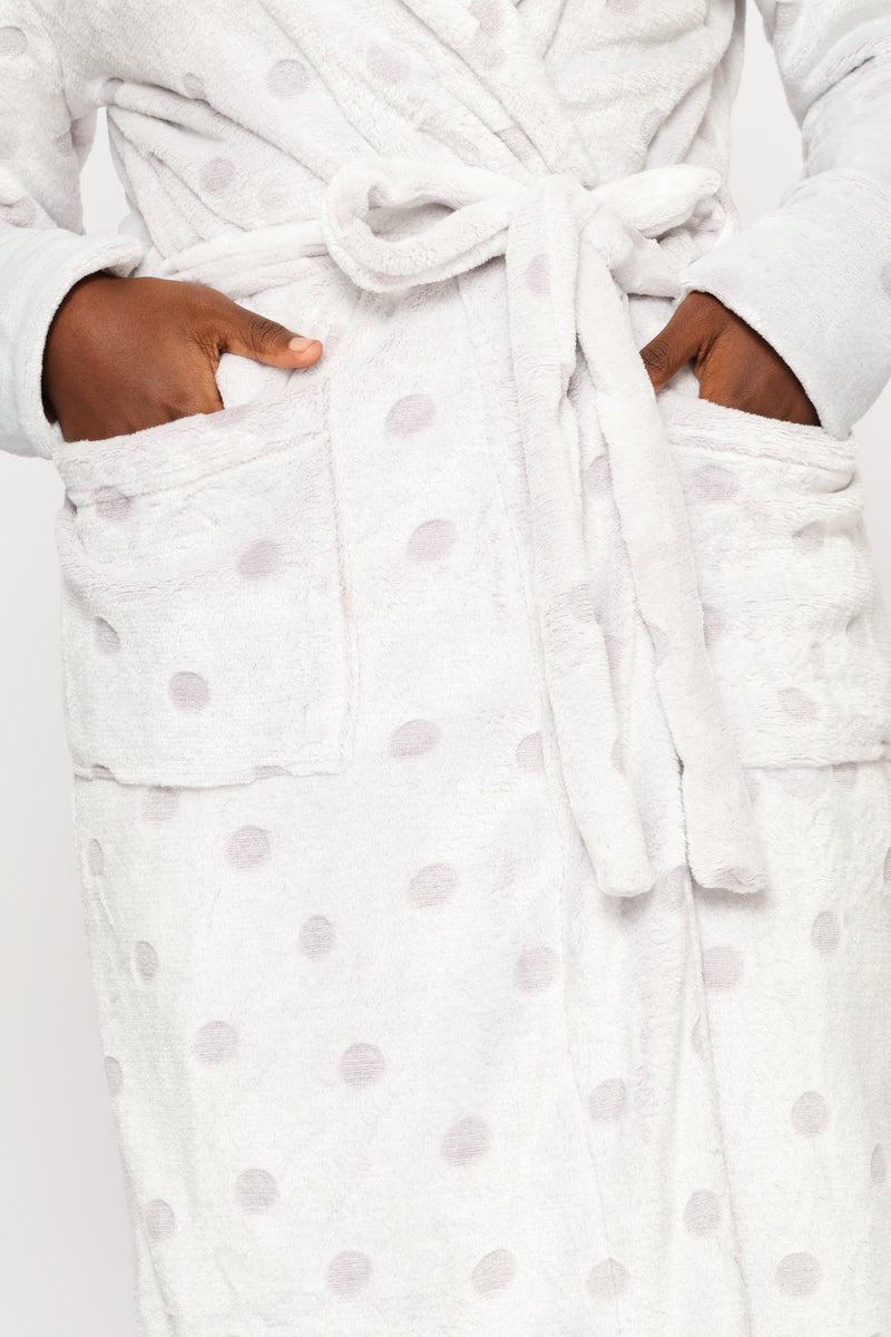 Embossed Spot Gown - Grey