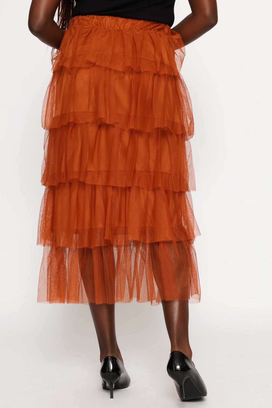 Rara Tiered Midi Skirt - Rust