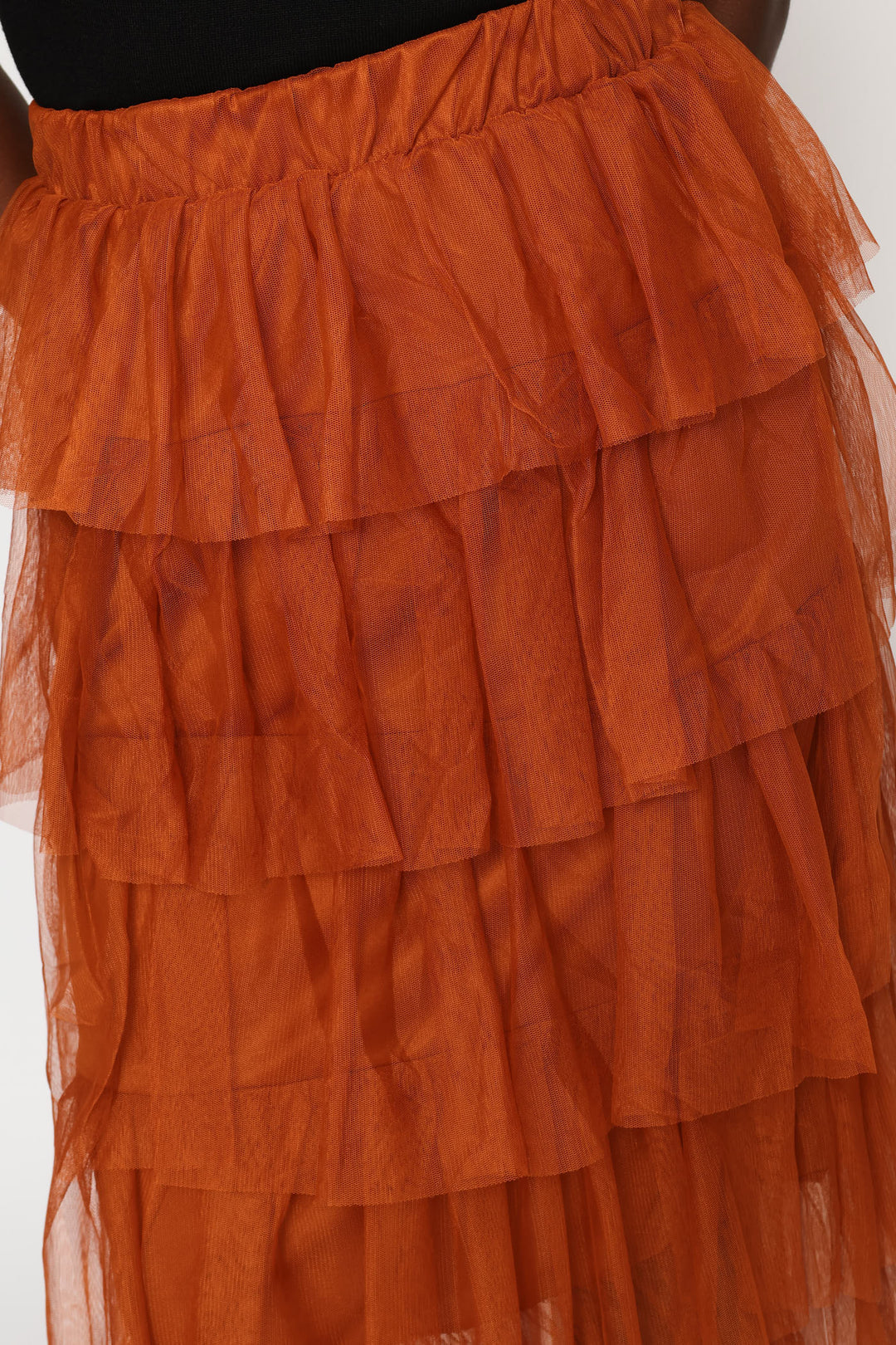 Rara Tiered Midi Skirt - Rust