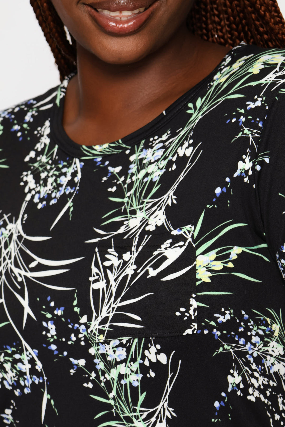 Short Sleeve Printed Pocket Tee - Black