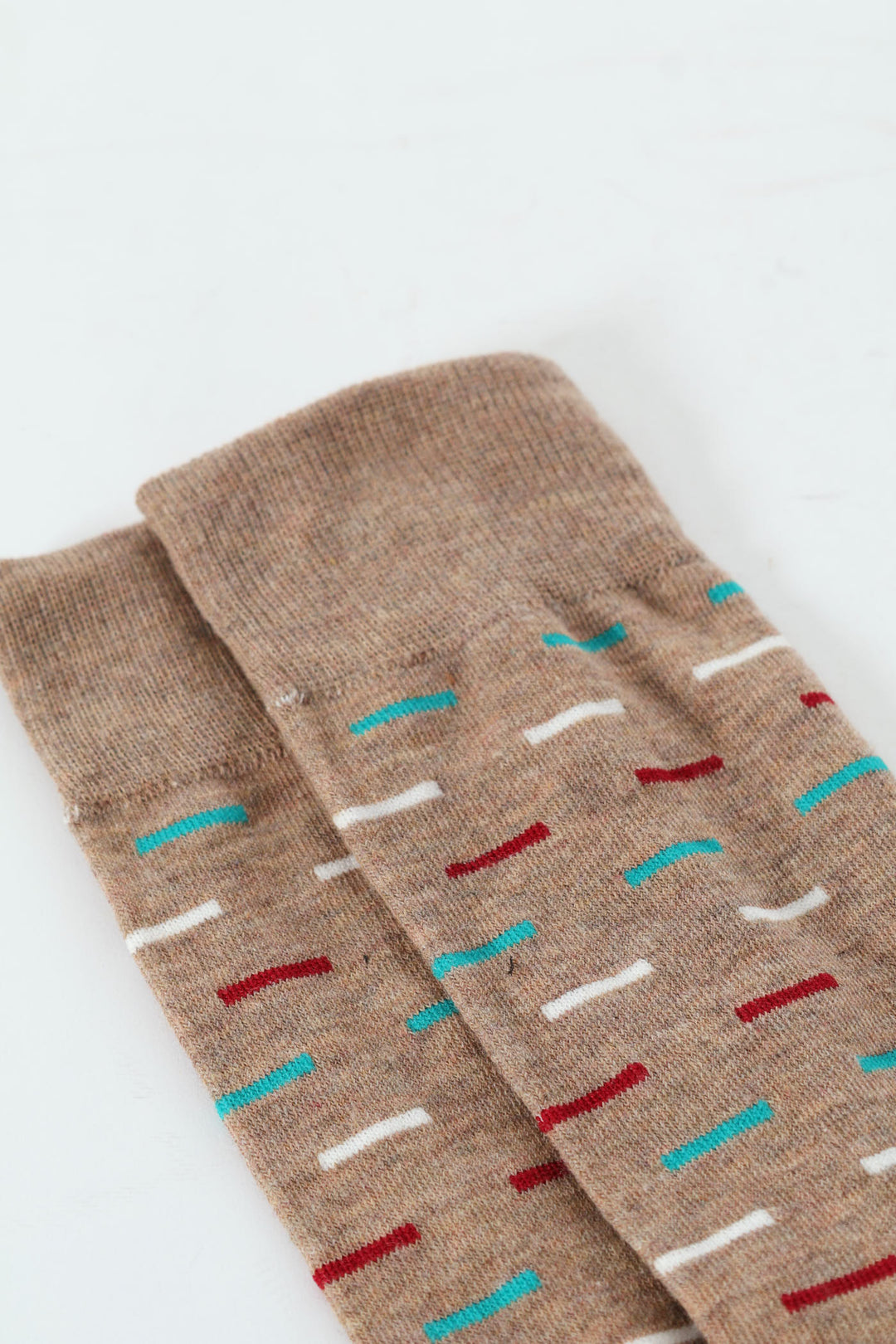 Melange Print Single Anklet Sock - Brown