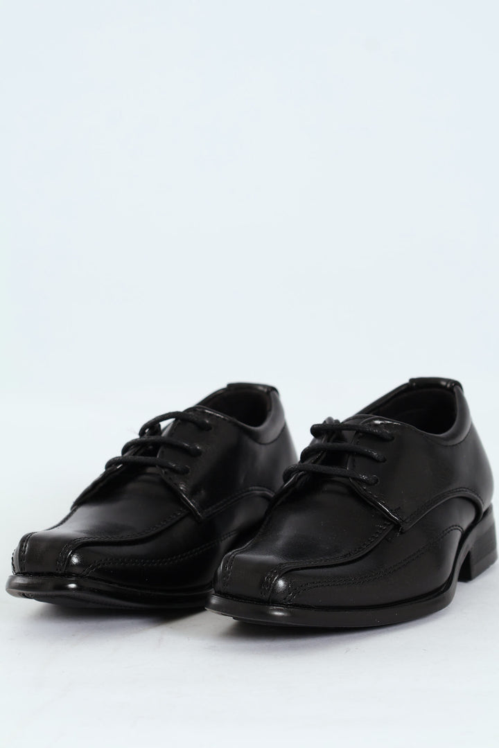 Pre-Boys Formal Lace Up Smart Shoe - Black