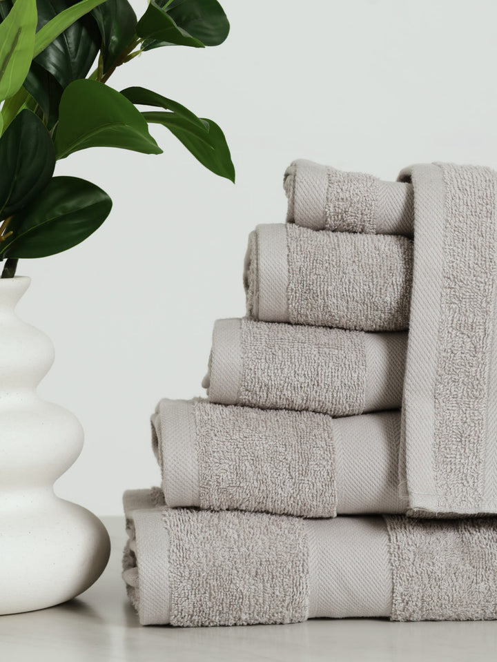 500GSM 6 Piece Bath Towel Set - Silver