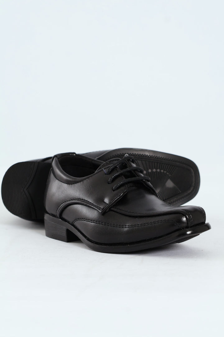 Pre-Boys Formal Lace Up Smart Shoe - Black