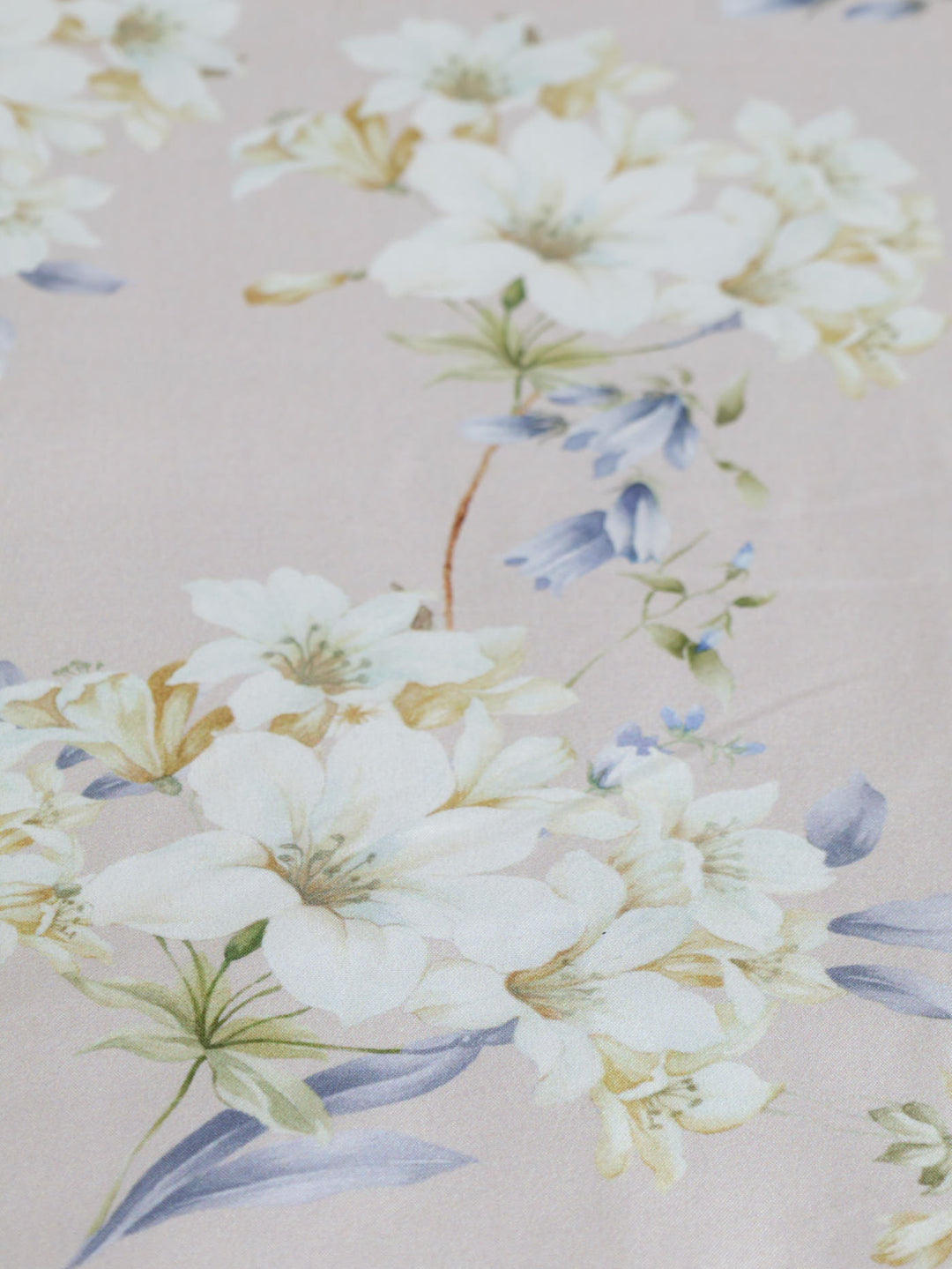 Natural & Blue Floral Duvet Set