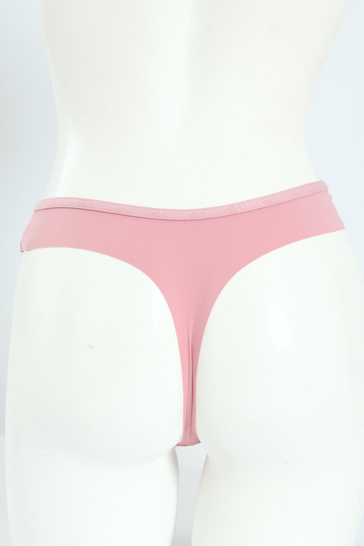 3 Pack Lazer Cut Thong - Mocha/Pink/Off White