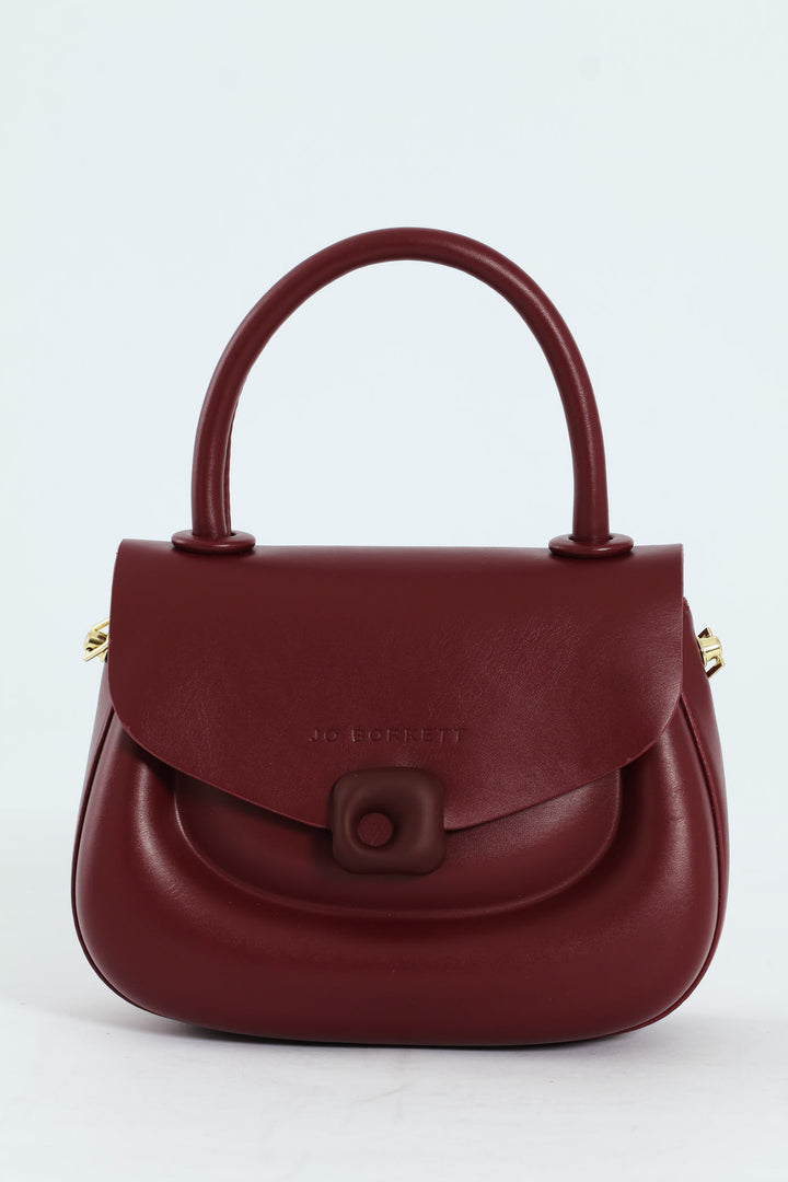 Florence Flap Bag With Top Handle - Burgundy
