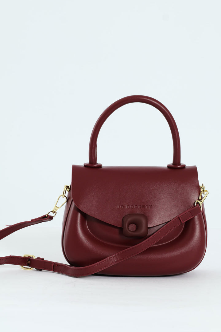 Florence Flap Bag With Top Handle - Burgundy