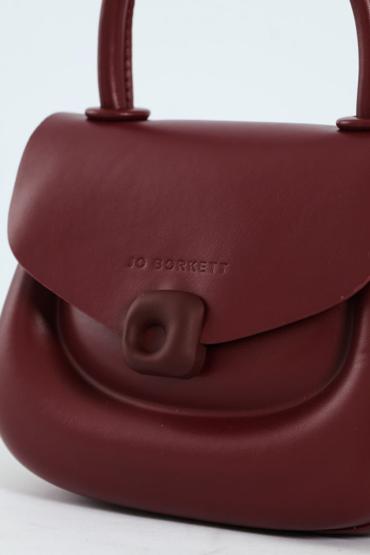 Florence Flap Bag With Top Handle - Burgundy