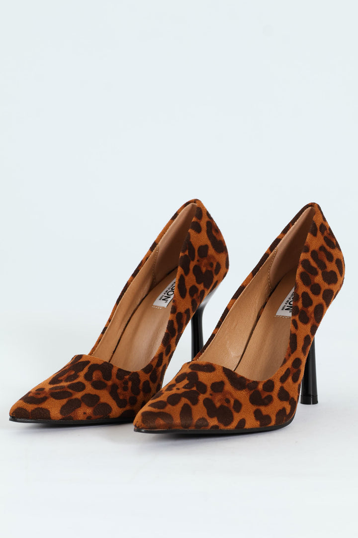 Pointed Toe Court Stiletto Heel - Animal Print