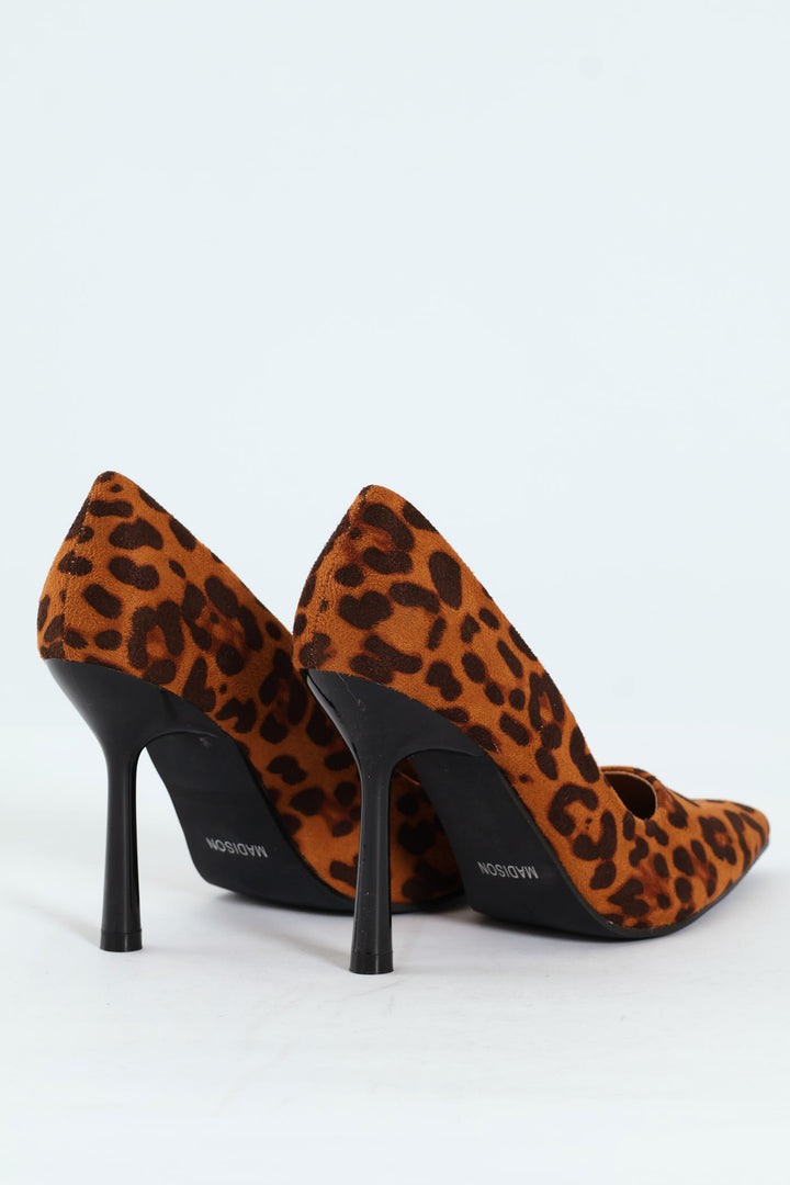 Pointed Toe Court Stiletto Heel - Animal Print