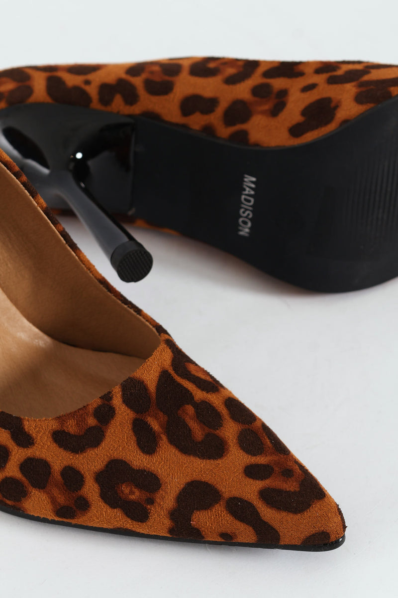 Pointed Toe Court Stiletto Heel - Animal Print
