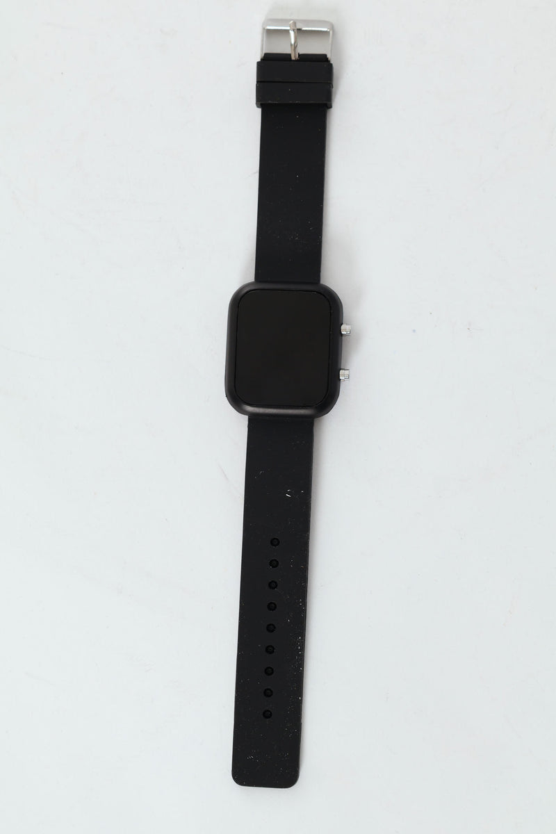 Pre-Girls Led Rectangle Watch - Black