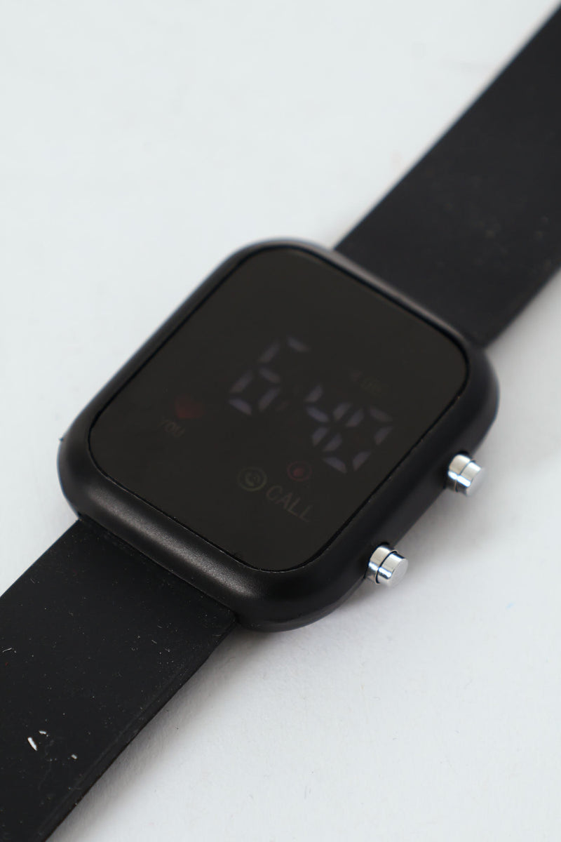 Pre-Girls Led Rectangle Watch - Black