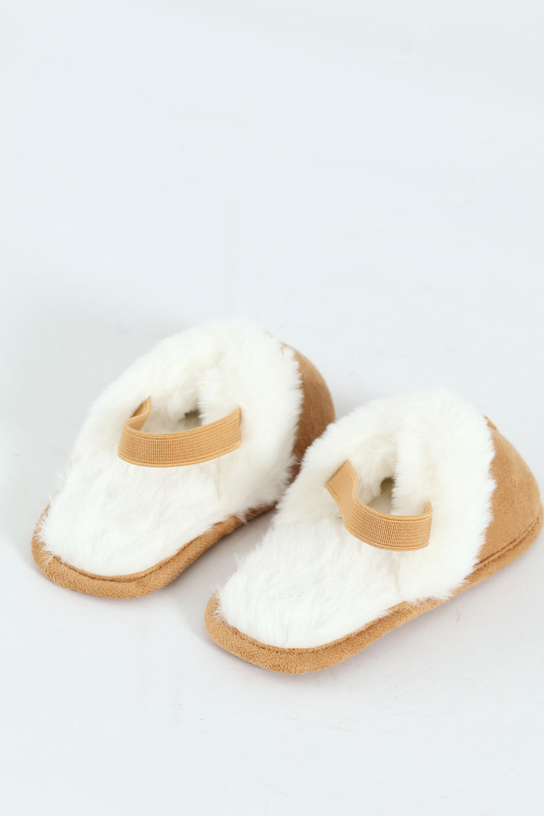 Baby Boys Slipper With Fur And Backstrap - Tan