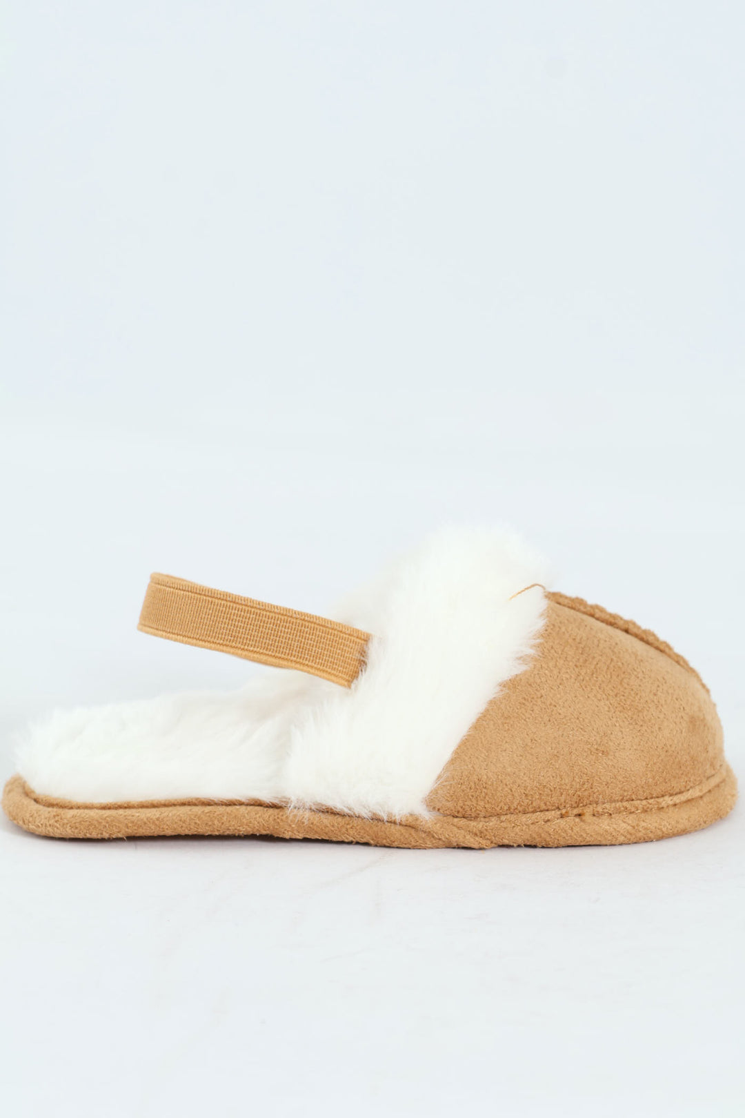 Baby Boys Slipper With Fur And Backstrap - Tan