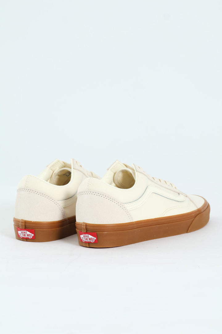 Old Skool Vulcanised Lace Up Sneaker With Gum Sole - Off White