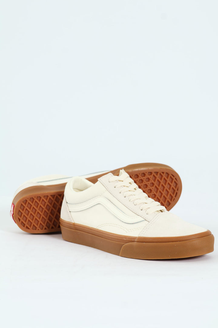 Old Skool Vulcanised Lace Up Sneaker With Gum Sole - Off White