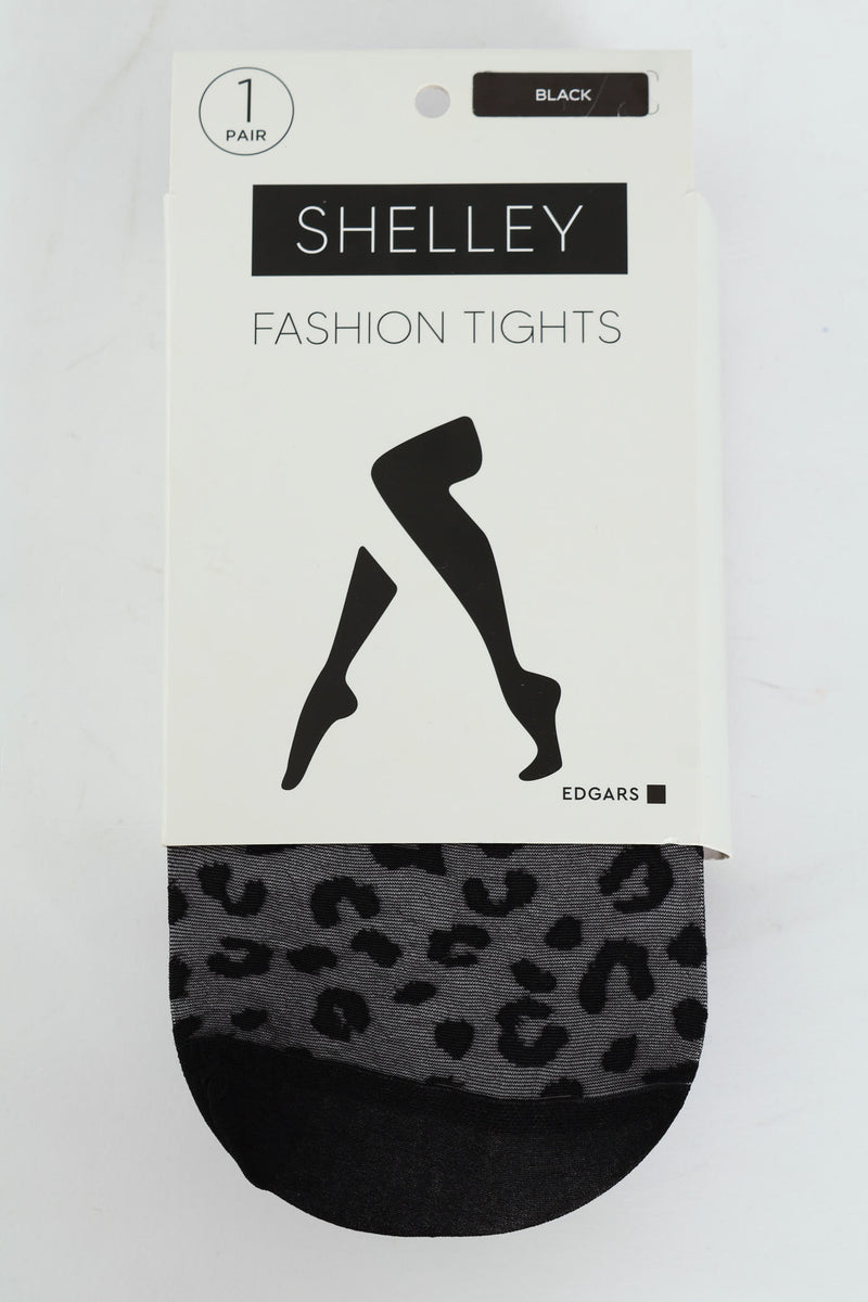 Animal Print Stocking - Black