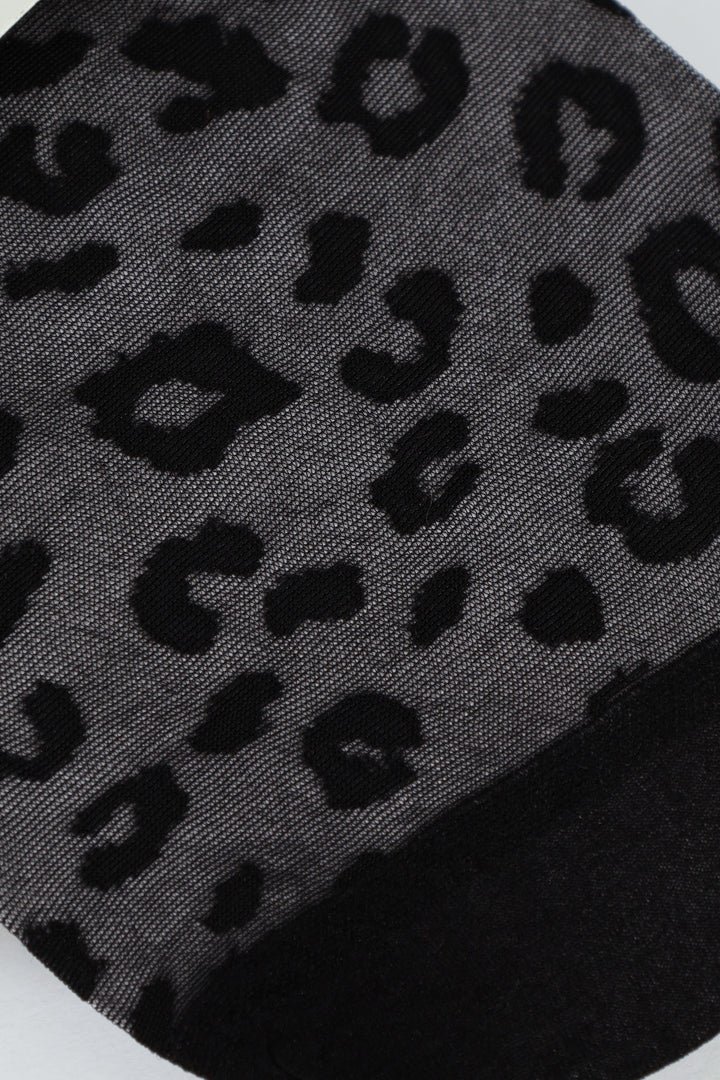 Animal Print Stocking - Black