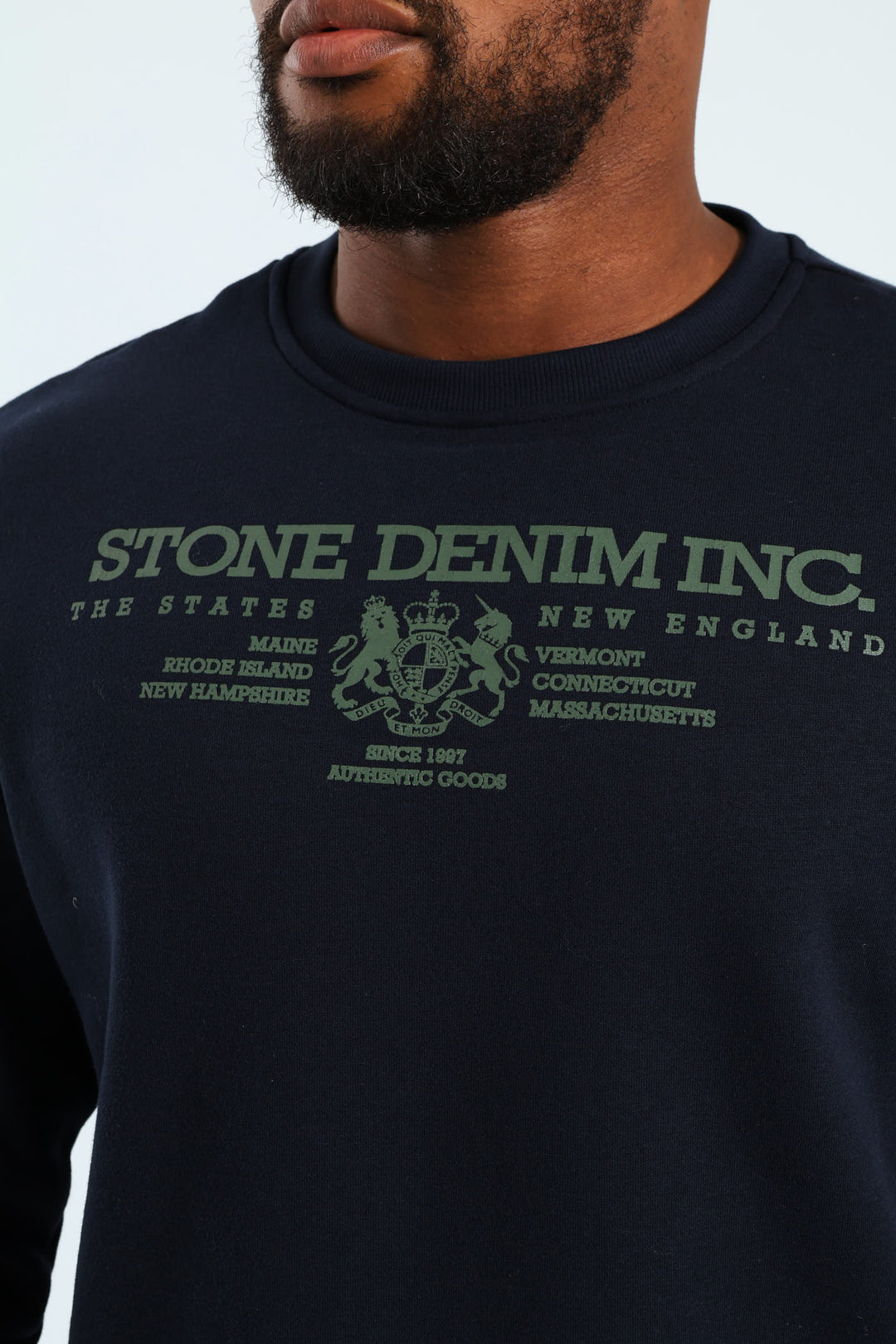 Denim Inc. Crew Fleece Sweat Top - Navy