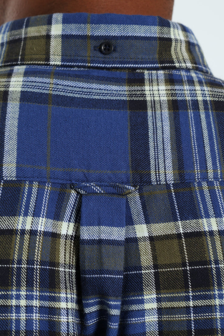 Long Sleeve Check Shirt - Blue/Fatigue