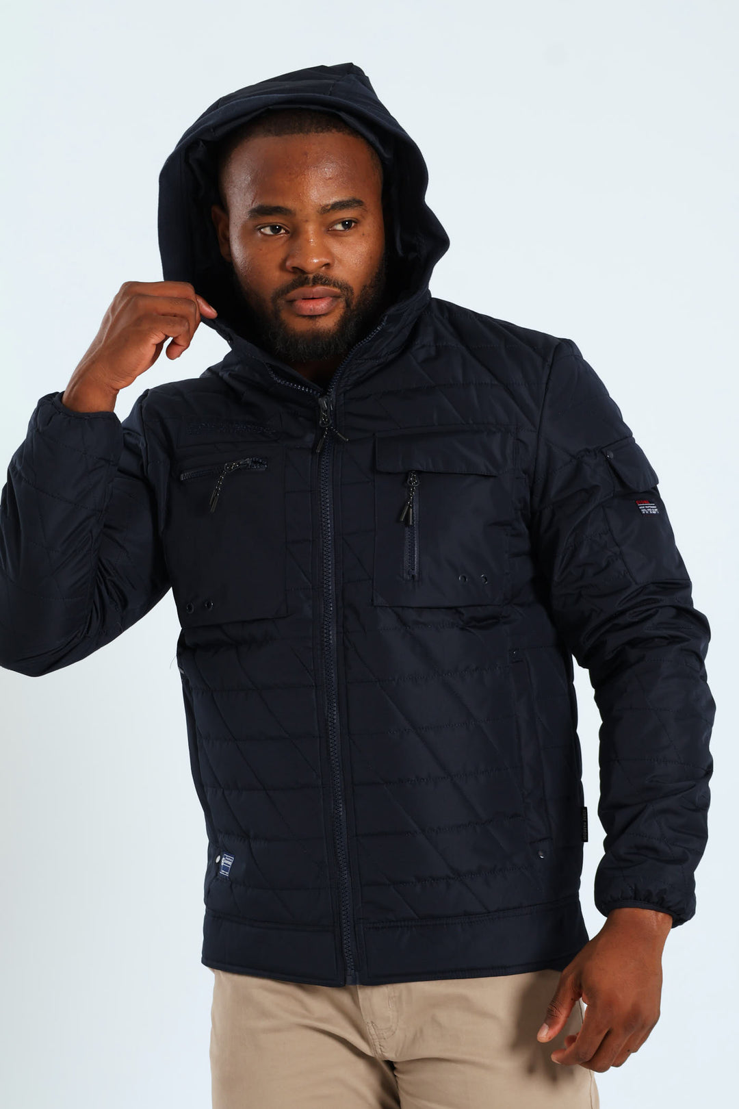 Quilted Utility Jacket - Navy