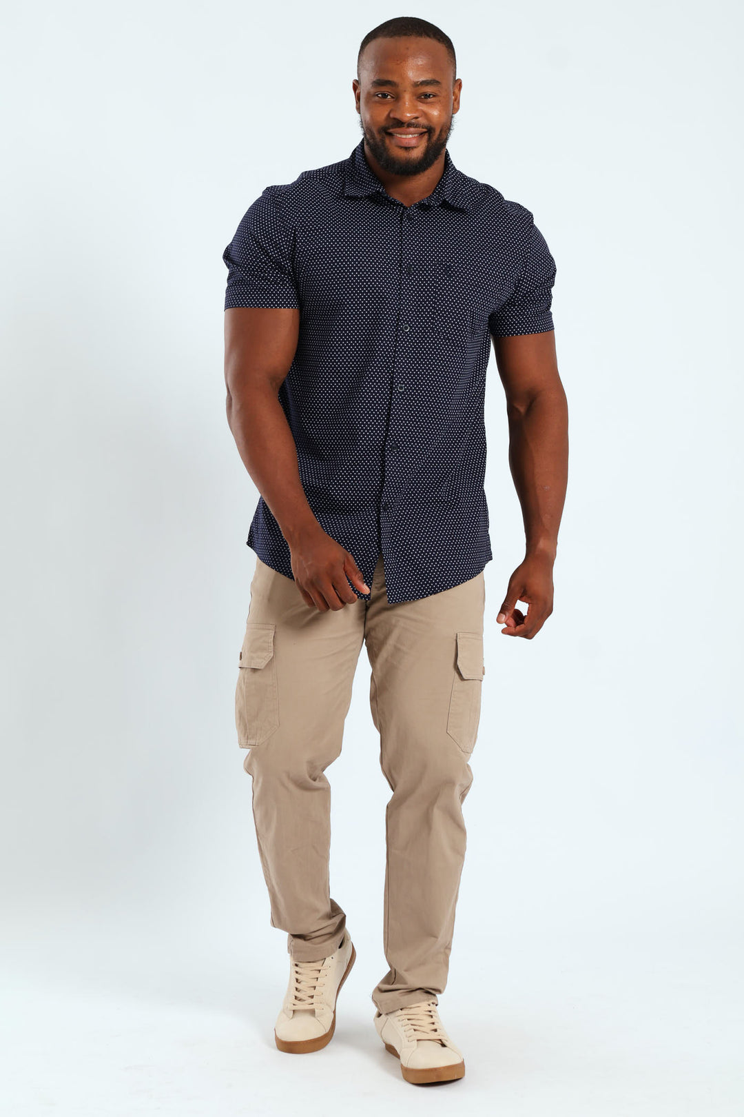 Diamond Geo Print Shirt - Navy