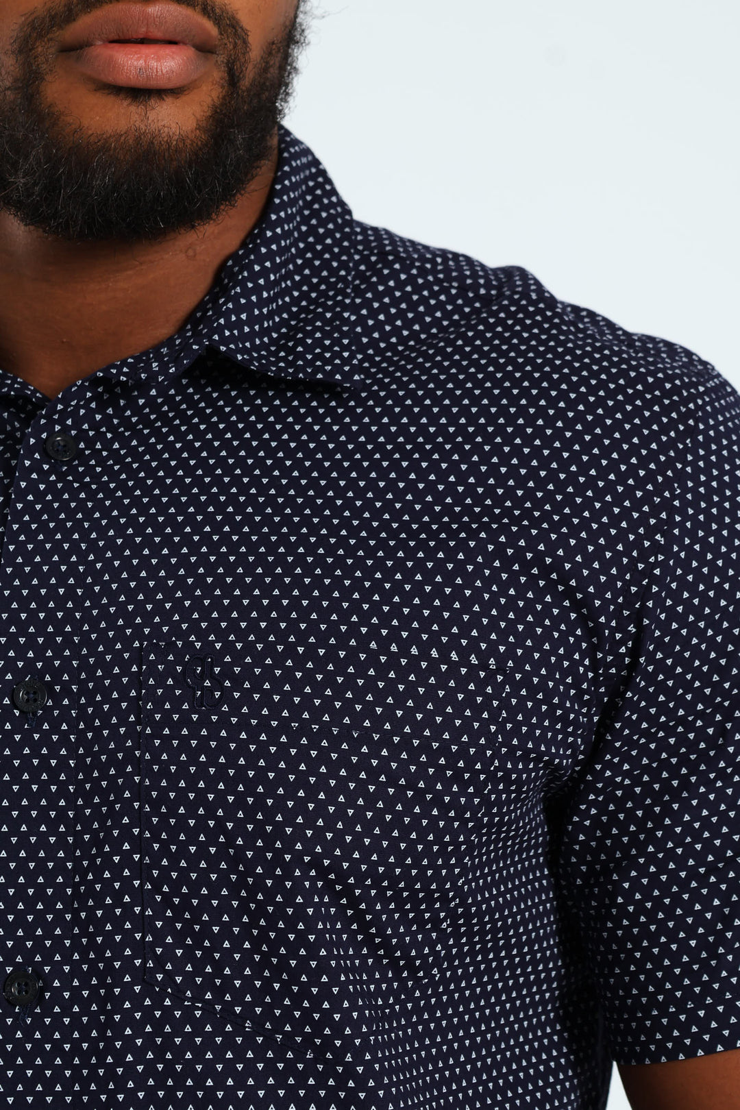 Diamond Geo Print Shirt - Navy