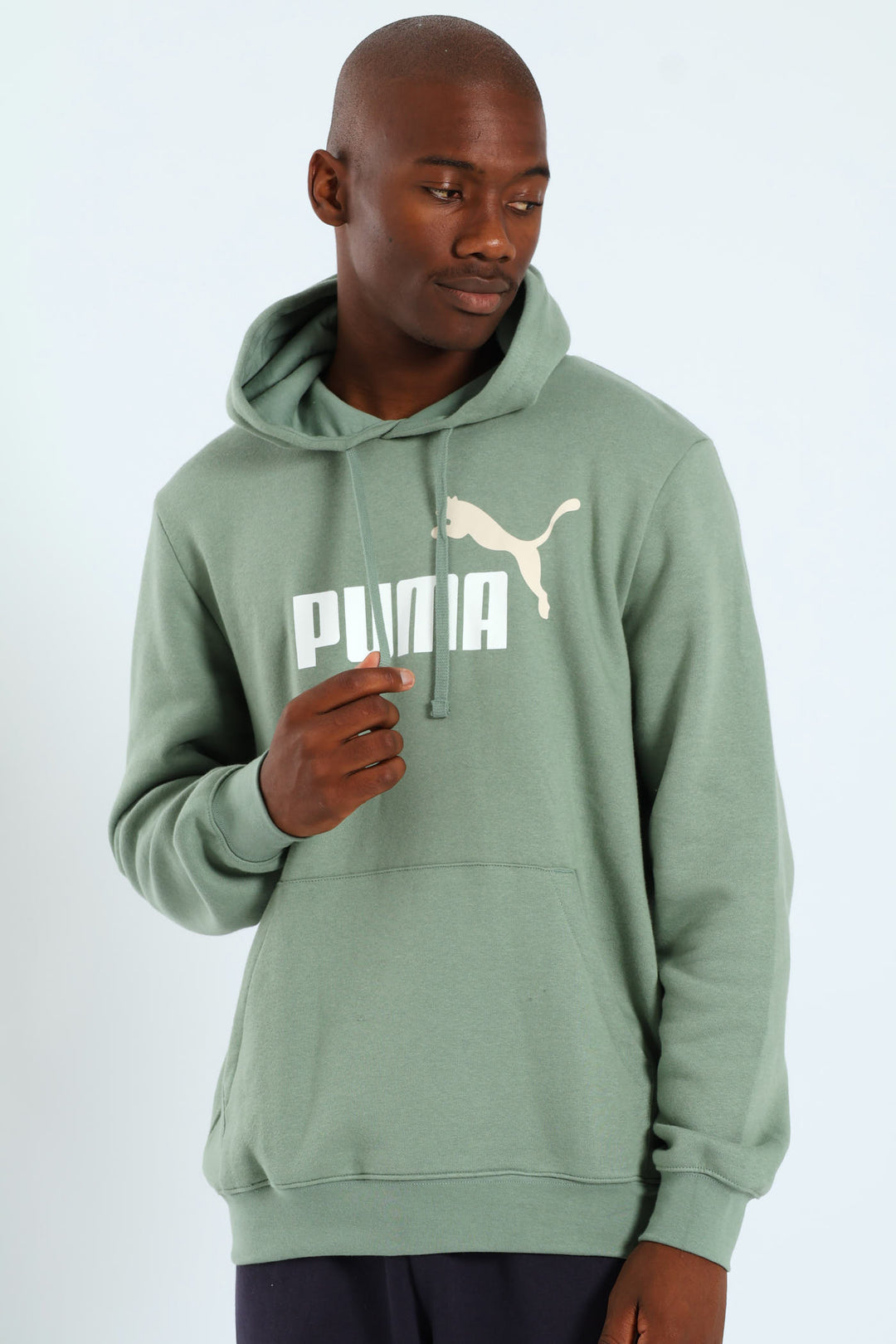 Essential 2 Colour Logo Hoodie - Sage
