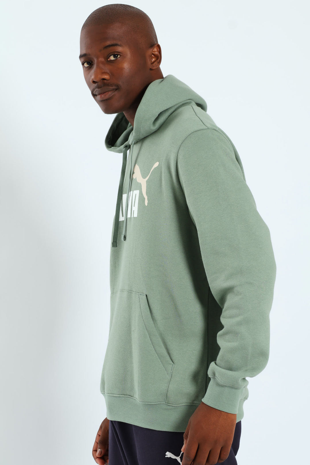 Essential 2 Colour Logo Hoodie - Sage