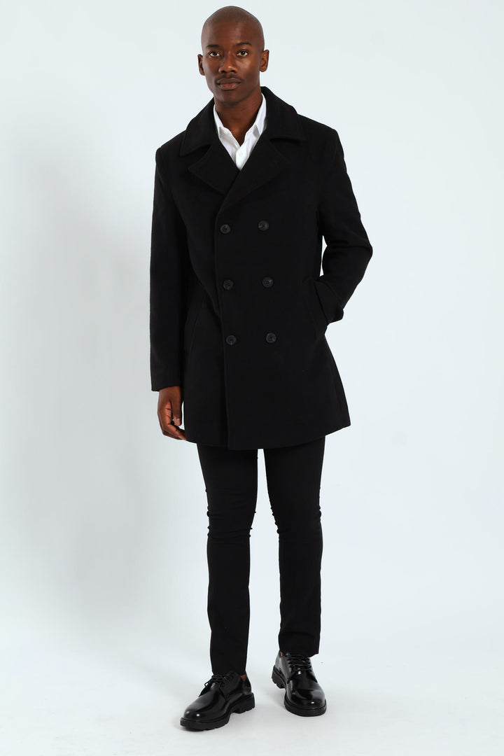 Melton Coat - Black