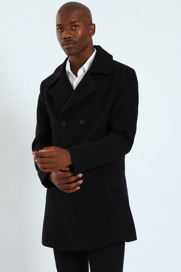 Melton Coat - Black